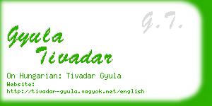 gyula tivadar business card